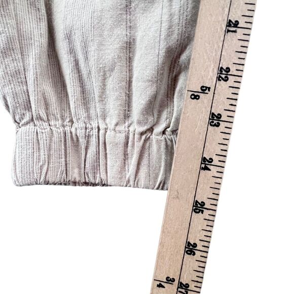 Prana Kickin It Jogger Pants Womens 4 Beige Striped Hemp Organic Cotton Coastal - Picture 10 of 14